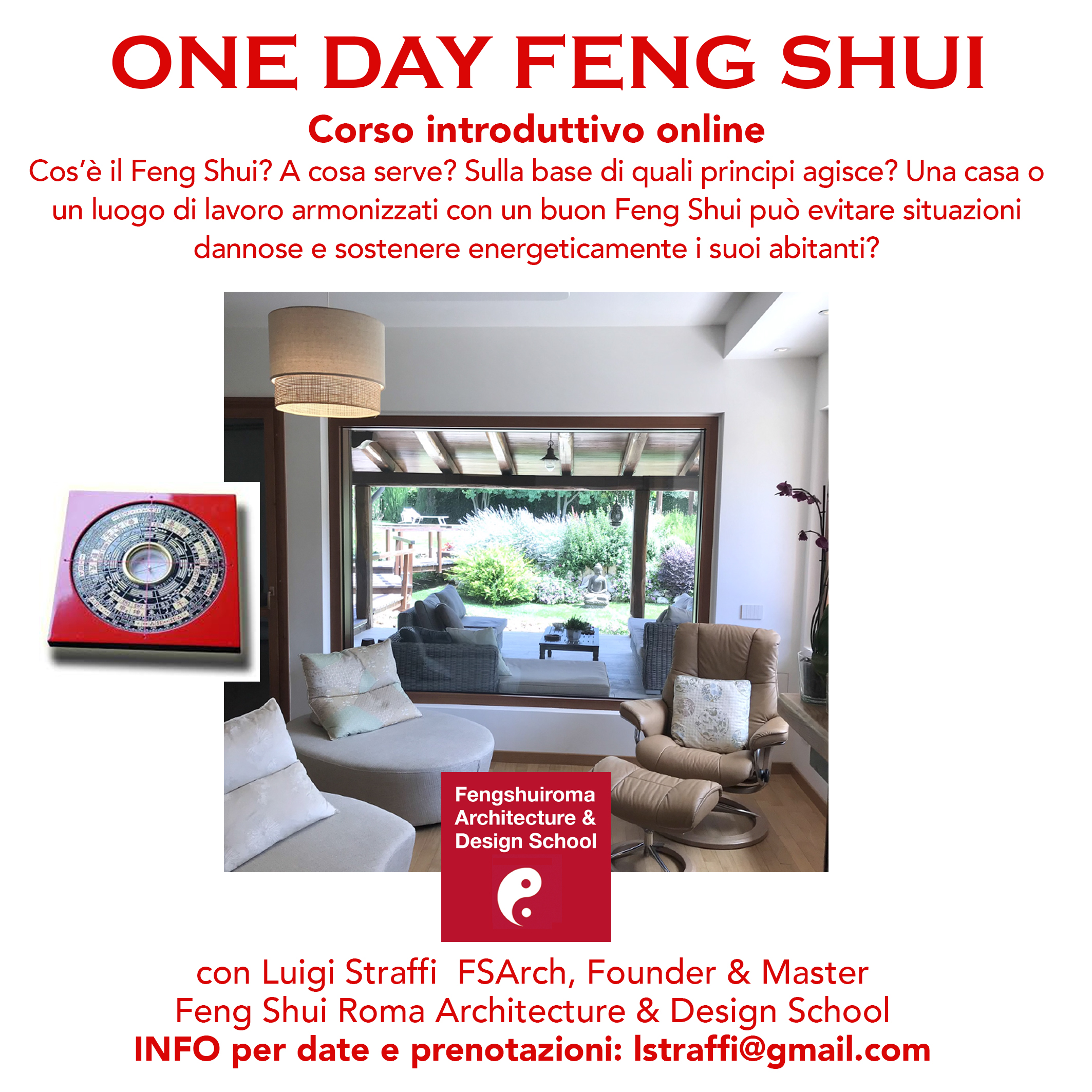 CORSO INTRODUTTIVO AL FENG SHUI - ONE DAY @ online su zoom